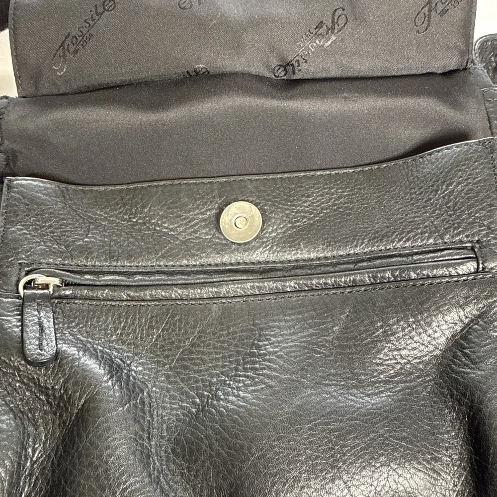 Fossil Black Leather Crossbody Purse Vintage Black 10x8.5x4